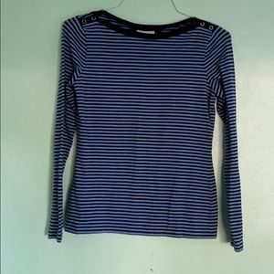 Blue and Navy Striped Shirt